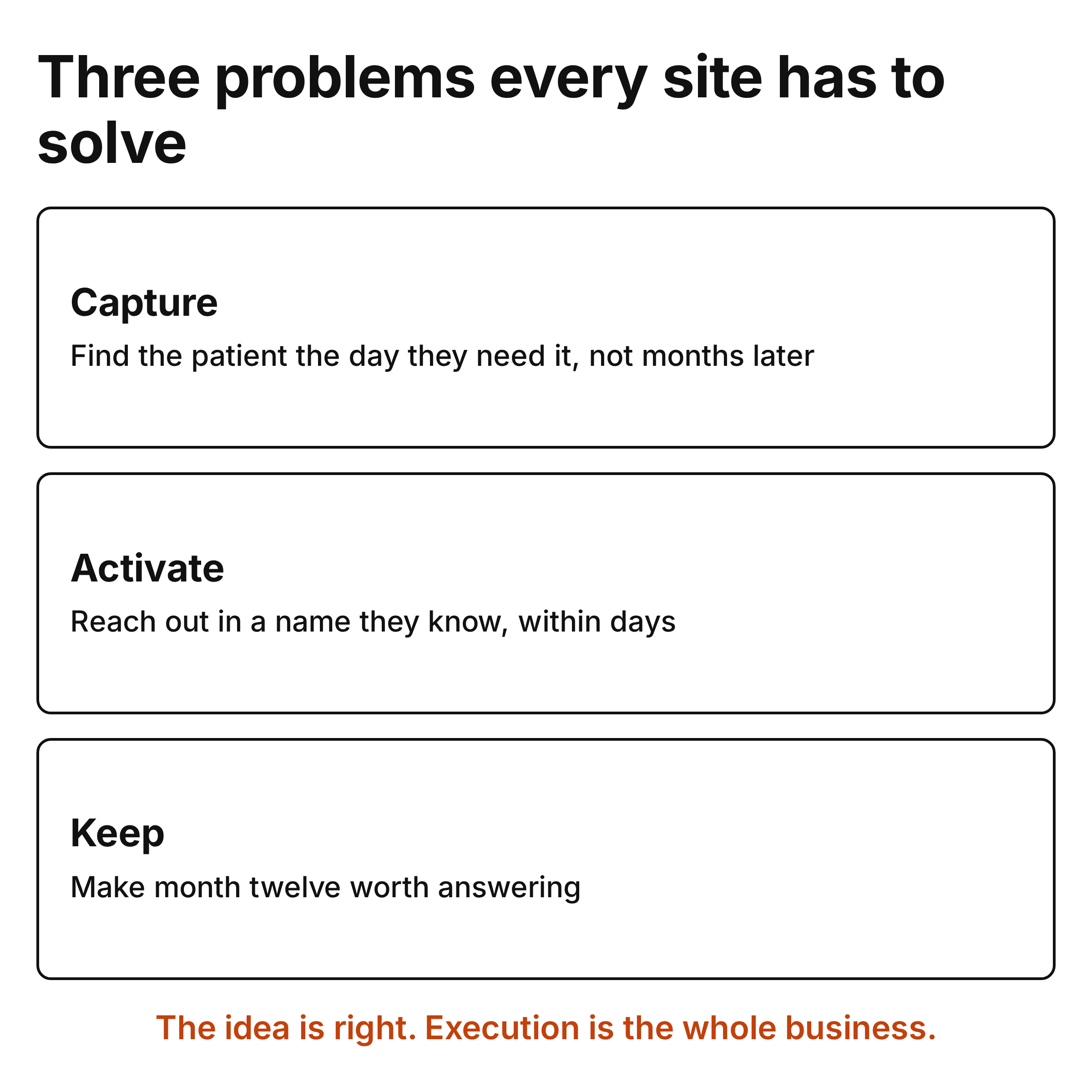 Three problems every site has to solve